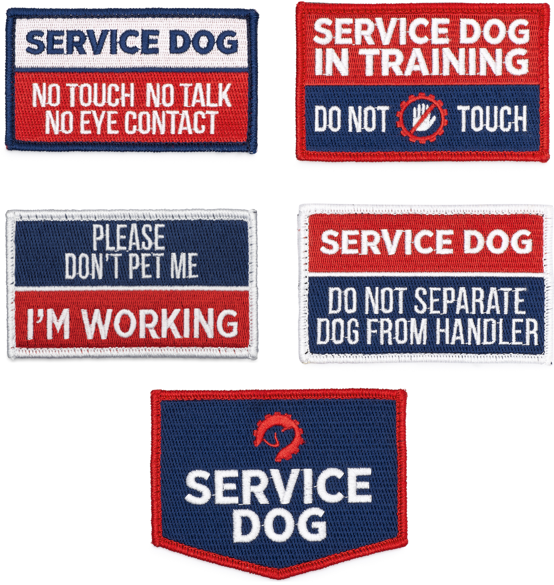 Embroidered Service Dog In Training Dog Patches with Hook/Loop